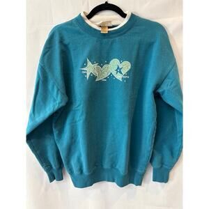 Women’s M & C Sportswear Blue Vintage "Live, Love, Love More" Sweater Sz M